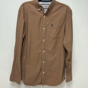 on original penguin by munsingwear Men's plaid shirt 100% cotton size S/P